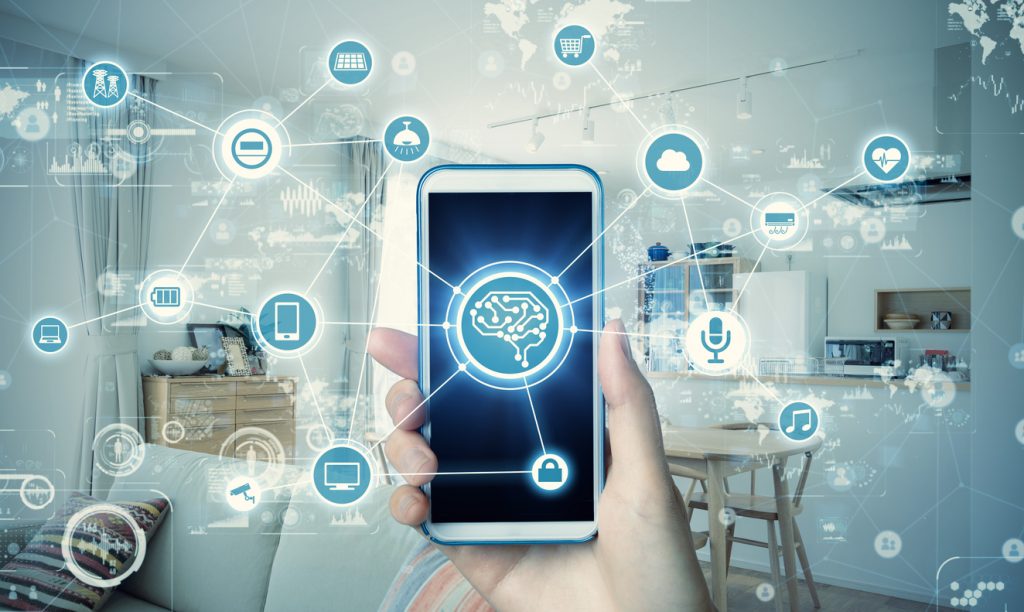 Illustration of a smart home communication network of residence and energy management system